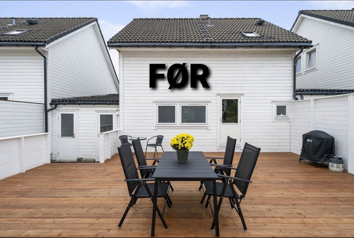 Havestue med sofa og udekøkken